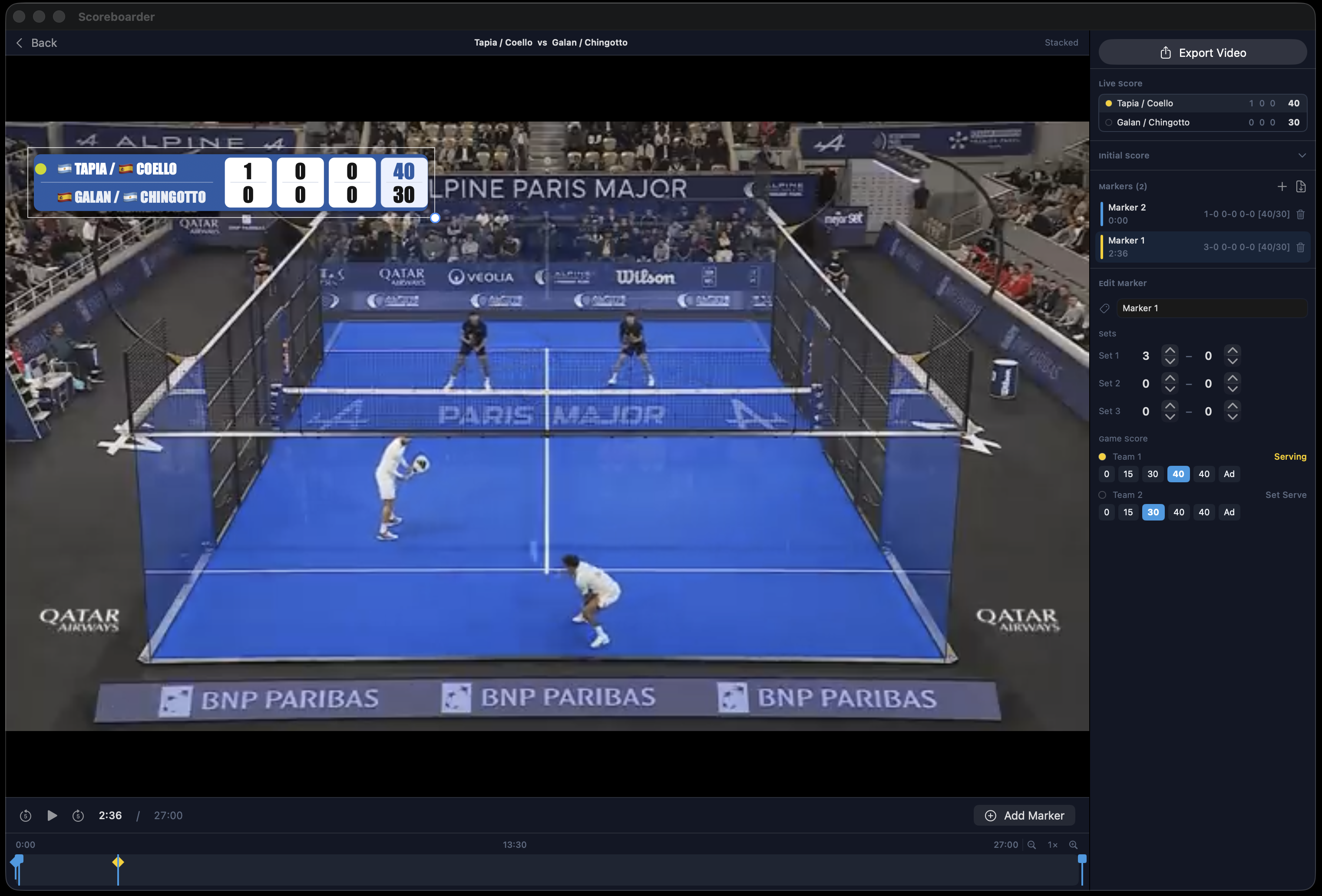 Scoreboarder app screenshot